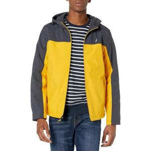 imageNautica Mens Lightweight Sailing Jacket  Waterproof ampamp Windproof Breathable AzureOld Gold