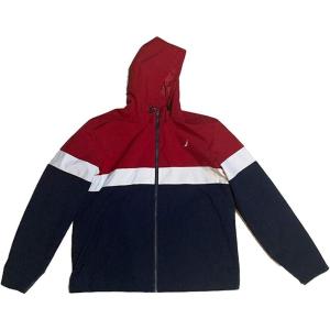 imageNautica Mens Lightweight Sailing Jacket  Waterproof ampamp Windproof Breathable AzureRedWhiteBlue