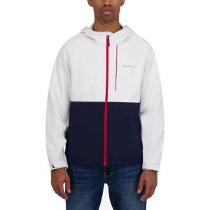 imageNautica Mens Lightweight Sailing Jacket  Waterproof ampamp Windproof Breathable AzureWhiteBlue