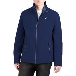 imageNautica Mens Lightweight Windbreaker Stretch Athletic Outdoor Full Zip Bomber Golf JacketNight Blue