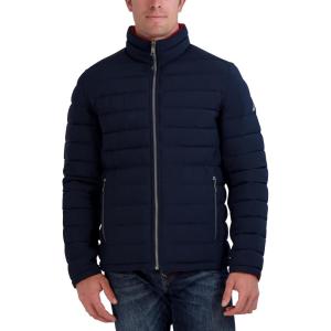 imageNautica Mens Reversible Quilted Puffer Jacket Midweight Mechanical Stretch Winter CoatSea