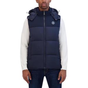 imageNautica mens Mixed Sheen Quilted VestNavy