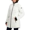 imageNautica Womens Lt Down Jacket with Hood 34 LengthSail White