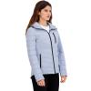 imageNautica Womens Mechanical Stretch Softshell Jacket  WaterResistant Midweight Coat Attached HoodBlue