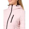imageNautica Womens Mechanical Stretch Softshell Jacket  WaterResistant Midweight Coat Attached HoodPowder Pink