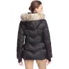 imageNautica Womens Short Puffer Coat with Faur Fur Trim HoodOnyx