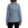 imageNautica Womens Short Puffer Coat with Faux Fur Trim HoodBlue