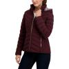 imageNautica Womens Short Puffer Coat with Faux Fur Trim HoodChianti