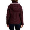 imageNautica Womens Short Puffer Coat with Faux Fur Trim HoodChianti