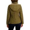 imageNautica Womens Short Puffer Coat with Faux Fur Trim HoodOlive