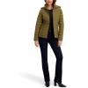 imageNautica Womens Short Puffer Coat with Faux Fur Trim HoodOlive