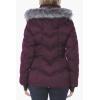 imageNautica Womens Short Puffer Coat with Faux Fur Trim HoodPurple