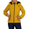 imageNautica Womens Short Puffer Coat with Faux Fur Trim HoodYellow