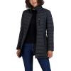 imageNautica Womens Stretch Puffer Jacket  Midweight Quilted Coat Detachable HoodGrey