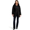 imageNautica Womens Stretch Puffer Jacket with Faux Fur Lined Hood  Wind ampamp WaterResistant Winter CoatBlack