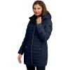 imageNautica Womens Stretch Puffer Jacket with Faux Fur Lined Hood  Wind ampamp WaterResistant Winter CoatNavy Seas