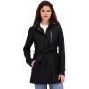 imageNautica womens Bonded Rain Jacket With Belt  Waterresistant Windresistant Transitional CoatBlack