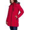 imageNautica womens Heavyweight Puffer Jacket With Faux Fur Lined HoodTrue Red