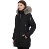 imageNautica womens Soft Mist Heavyweight Puffer Coat Winter Jacket With Detachable Faux Fur HoodOnyx