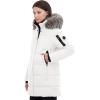 imageNautica womens Soft Mist Heavyweight Puffer Coat Winter Jacket With Detachable Faux Fur HoodWinter White
