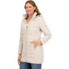 imageNautica womens Stretch Puffer Jacket Faux Fur Lined Hood Wind ampamp Waterresistant Winter CoatLimestone