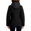 imageNautica womens Womens Stretch Hybrid Puffer Jacket  Short Winter Coat With BibCaviar Black