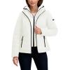 imageNautica womens Womens Stretch Hybrid Puffer Jacket  Short Winter Coat With BibSail White