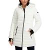 imageNautica Womens Lt Down Jacket with Hood 34 LengthSail White