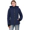 imageNautica Womens Short Puffer Coat with Faur Fur Trim HoodNavy Seas
