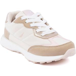 imageNautica Girls Sneakers  LaceUp Tennis Shoes Casual ampamp Comfortable for ToddlersToddler Little Kids ampamp Big Kids PlatformRegularTan Bronze Pink