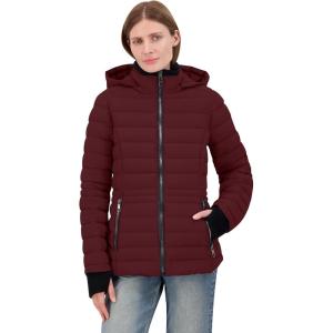 imageNautica Womens Short Puffer Coat with Faur Fur Trim HoodSpice