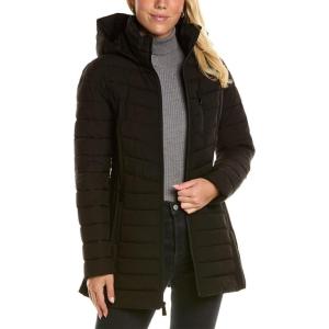 imageNautica Womens Stretch Puffer Jacket  Midweight Quilted Coat Detachable HoodMidnight Black