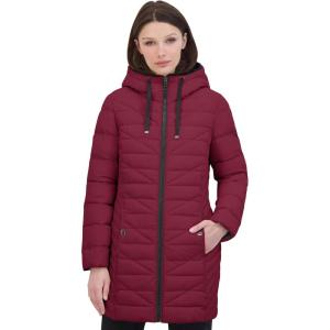 imageNautica Womens Stretch Puffer Jacket with Faux Fur Lined Hood  Wind ampamp WaterResistant Winter CoatSpice