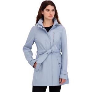 imageNautica womens Bonded Rain Jacket With Belt  Waterresistant Windresistant Transitional CoatBlue