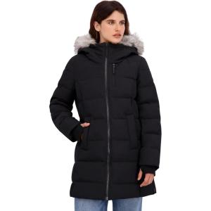 imageNautica womens Heavyweight Puffer Jacket With Faux Fur Lined HoodBlack