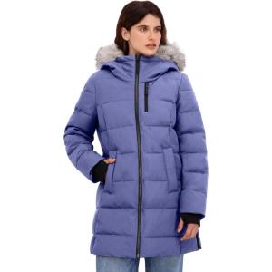 imageNautica womens Heavyweight Puffer Jacket With Faux Fur Lined HoodBlue