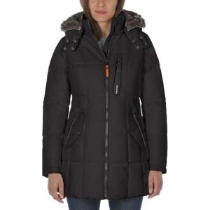 imageNautica womens Heavyweight Puffer Jacket With Faux Fur Lined HoodJet Black