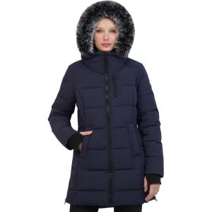 imageNautica womens Heavyweight Puffer Jacket With Faux Fur Lined HoodNavy Seas