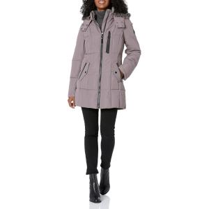imageNautica womens Heavyweight Puffer Jacket With Faux Fur Lined HoodVintage Clay