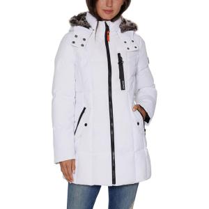 imageNautica womens Heavyweight Puffer Jacket With Faux Fur Lined HoodWinter White