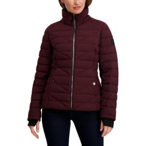 imageNautica womens Mechanical Stretch Puffer Jacketdetachable Faux Fur Hood ampamp Storm CuffsChianti