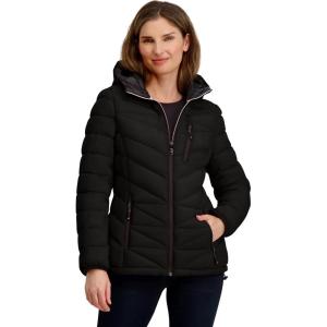 imageNautica womens Packable Stretch Puffer Jacket  Midweight Waterresistant Coat Adjustable HemBlack
