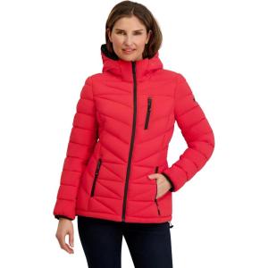 imageNautica womens Packable Stretch Puffer Jacket  Midweight Waterresistant Coat Adjustable HemCoral