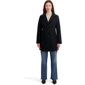 imageNautica womens Soft Faux Wool Peacoat long Winter Coat Doublebreasted Welt PocketsBlack
