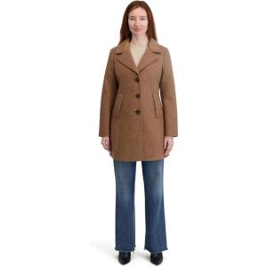 imageNautica womens Soft Faux Wool Peacoat long Winter Coat Doublebreasted Welt PocketsTaupe