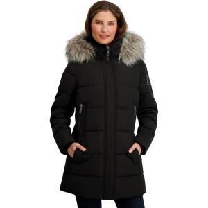 imageNautica womens Soft Mist Heavyweight Puffer Coat Winter Jacket With Detachable Faux Fur HoodBlack
