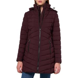 imageNautica womens Stretch Puffer Jacket winter Coat With Interior Bib Hood ampamp Reinforced Nylon LiningChianti