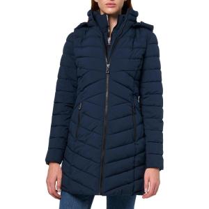 imageNautica womens Stretch Puffer Jacket winter Coat With Interior Bib Hood ampamp Reinforced Nylon LiningNavy Seas