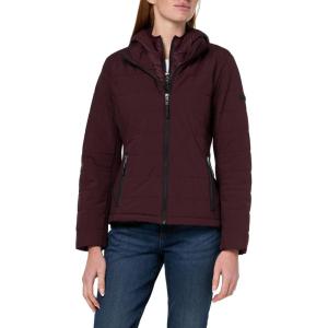 imageNautica womens Womens Stretch Hybrid Puffer Jacket  Short Winter Coat With BibChianti