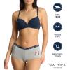 imageNautica Womens 3Pack Bras Cotton Blend Light Lift Everyday TShirt Bra SetZen GardenLt Heather GreyNavy Heather